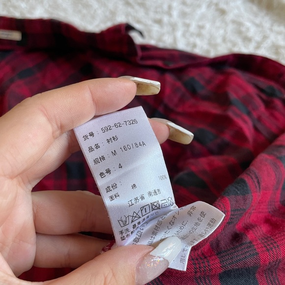 honeys red Plaid Flannel - Picture 3 of 6